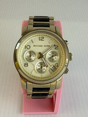 Michael Kors MK5659 Runway Chronograph Gold Tone Tortoise Women's Watch Working